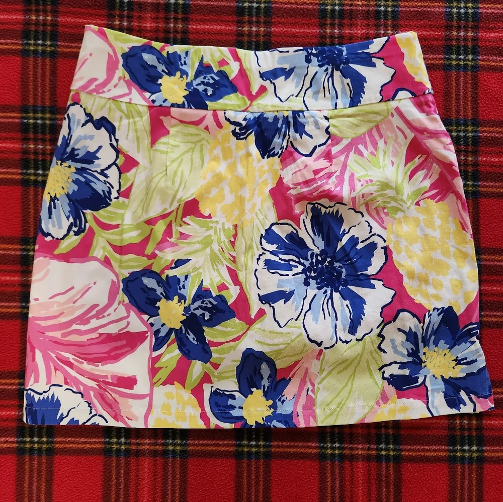 NWT Rafaella Cosmo Pink Hibiscus Pineapple Tennis Skort Beach Tropical Sz M - Picture 6 of 6